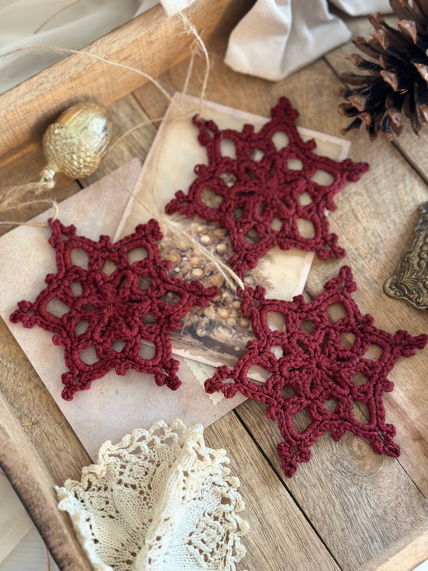 Winter star, set of 3